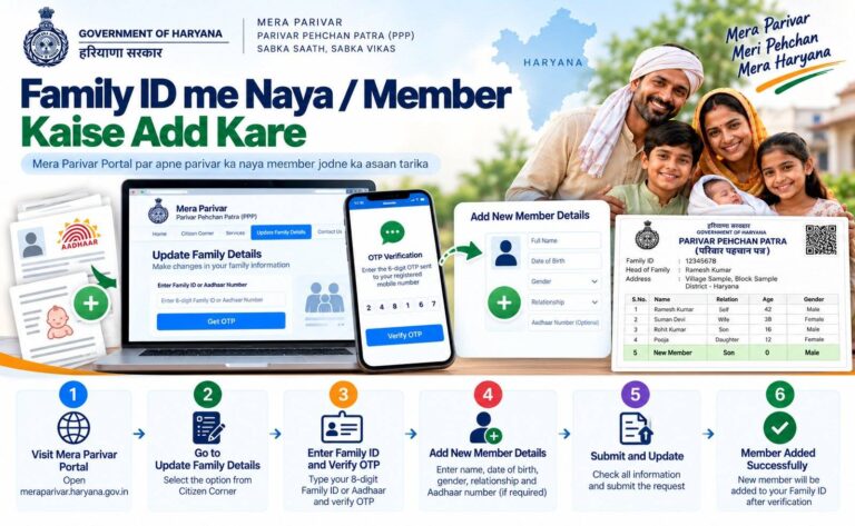 Family ID me naya member kaise add kare — step by step guide 2026