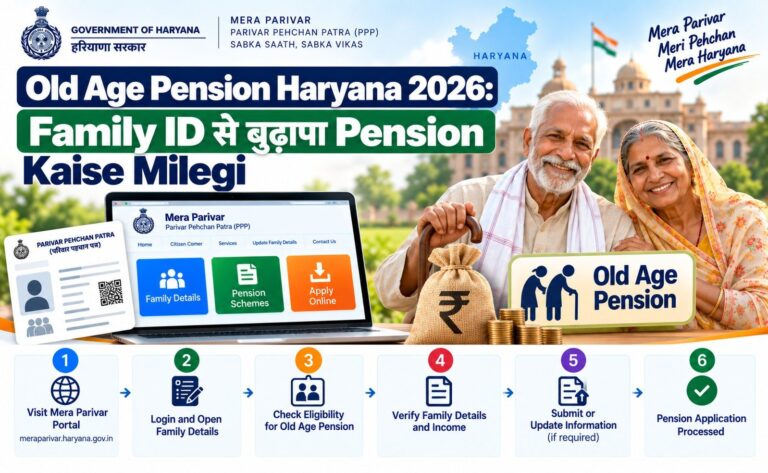 Old Age Pension Haryana 2026 — Family ID se Budhapa Pension kaise milegi