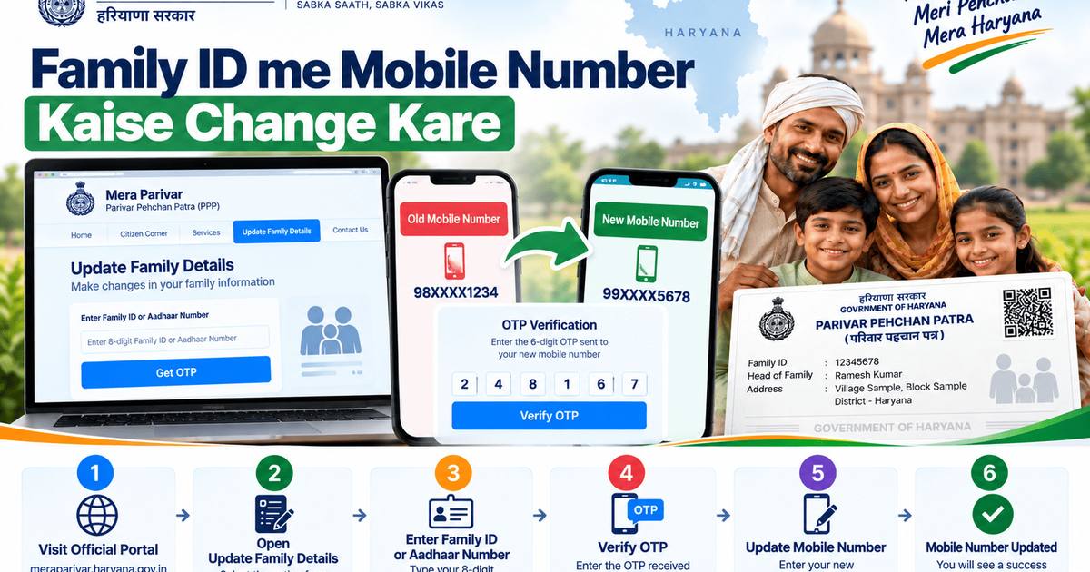 Family ID me mobile number kaise change kare — step by step guide 2026